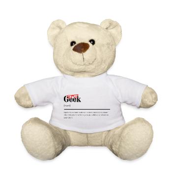 Cadeaux Geek - définition humour geek - Nounours - blanc - Devant