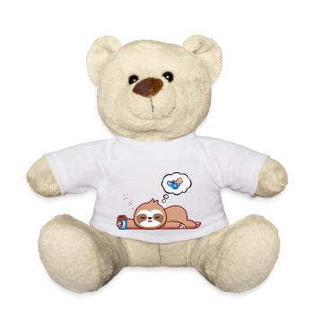 Sloth Dreams, Coffee - Teddy Bear - white - Front