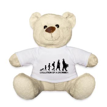 Development of a drummer - Teddy Bear - white - Front