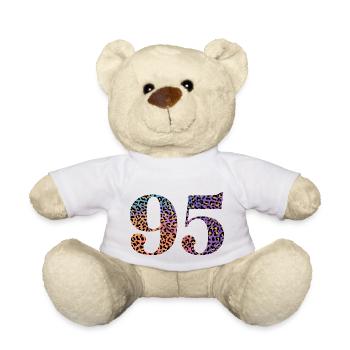95th Birthday Leopard - Teddy Bear - white - Front