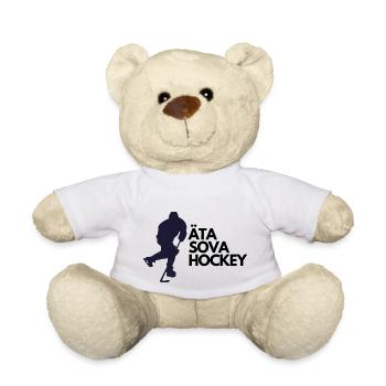 EAT, SLEEP, HOCKEY, Lieblingshirt, Lieblings sport - Teddy - Weiß - Vorne