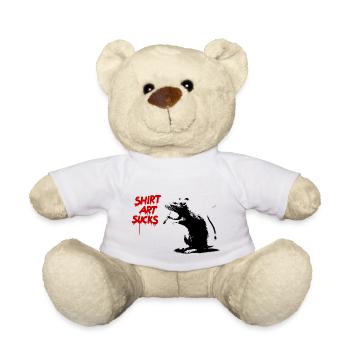 SHIRT ART SUCKS Rats Street Art - Teddy Bear - white - Front