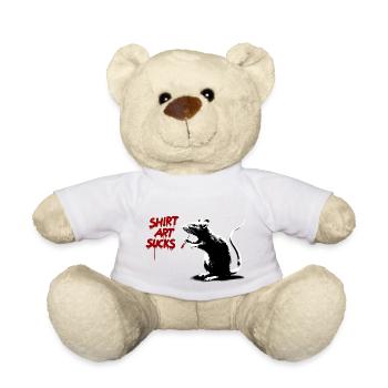 SHIRT ART SUCKS Red Rats Street Art - Teddy Bear - white - Front