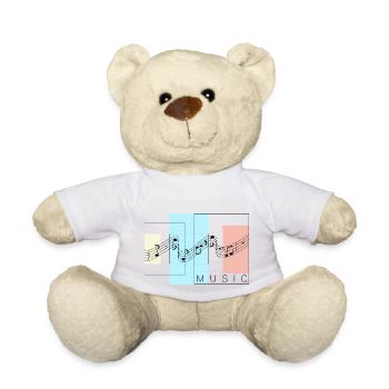 La musique et le pop art. I love music. - Nounours - blanc - Devant