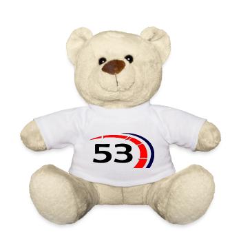 Vintage 53 T-Shirt voiture film Fan voiture cadeau - Nounours - blanc - Devant