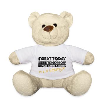 Sweat today, shine tomorrow | Fitness - Teddy Bear - white - Front