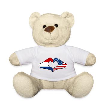 Holland USA heart shape with hands - Teddy Bear - white - Front