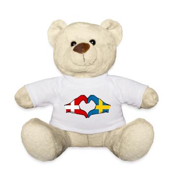Danemark Suède forme de coeur avec les mains - Nounours - blanc - Devant