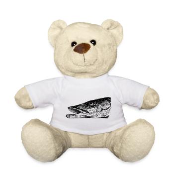 Brochet - Pêche au brochet - Poisson préféré - Nounours - blanc - Devant