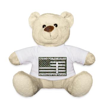 Army War Military Uniform Force Soldier Camouflage - Teddy Bear - white - Front