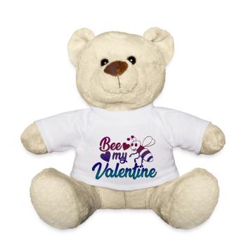 Liebe glückliches Herz Karte Valentinstag Vektor Design Kunst - Teddy - Weiß - Vorne