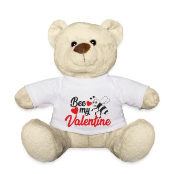 Liebe glückliches Herz Karte Valentinstag Vektor Design Kunst - Teddy - Weiß - Vorne