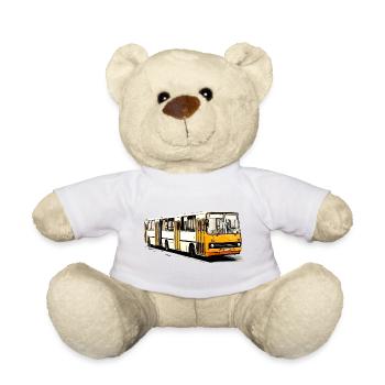 Bus articulé Ikarus jaune blanc - Nounours - blanc - Devant