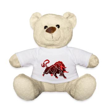 Tête de taureau tête Logo Steak Beast Gym corne - Nounours - blanc - Devant