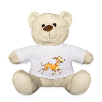 Anmutiges laufendes Whippet-Kunstwerk - Teddy - Weiß - Vorne