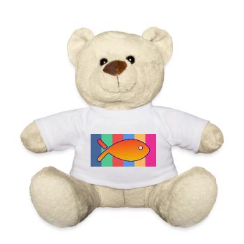 Bunte Fische - Teddy - Weiß - Vorne
