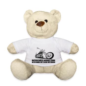 Lustiger Motorrad Spruch - Teddy - Weiß - Vorne