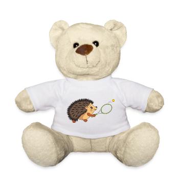 Glücklicher Igel spielt Tennis - Teddy - Weiß - Vorne