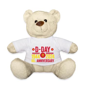 Normandy D-Day 80th Anniversary 1944 2024 - Teddy Bear - white - Front