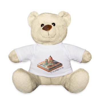 Geometrische Low-Poly-Kathedrale von Florenz - Teddy - Weiß - Vorne