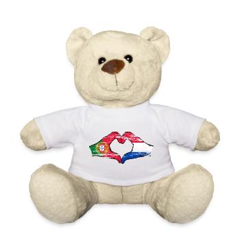 Portugal Hollande Drapeau Mains Coeur Forme Utilisé - Nounours - blanc - Devant
