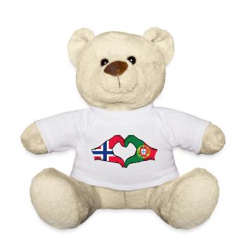 Norway Portugal Flag Hands Heart Shape - Teddy Bear - white - Front
