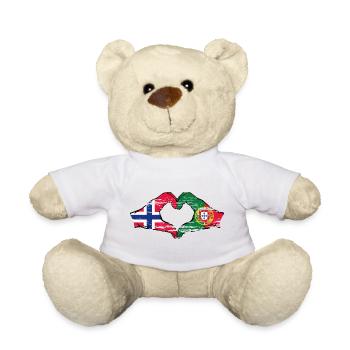 Norvège Portugal Drapeau Mains Coeur Forme Utilisé - Nounours - blanc - Devant