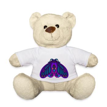 Art Nouveau Purple Moth - Teddy Bear - white - Front