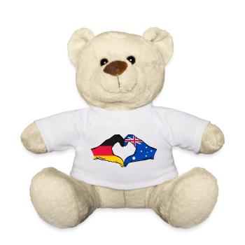 Germany Australia Flag Heart Shape - Teddy Bear - white - Front