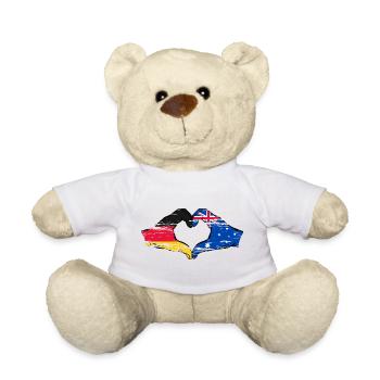 Germany Australia Flag Heart Shape Used - Teddy Bear - white - Front