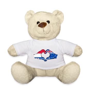 Holland Australia flag heart shape used - Teddy Bear - white - Front