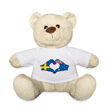 Sweden Australia Flag Heart Shape - Teddy Bear - white - Front