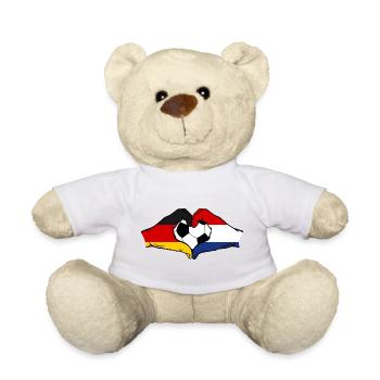 Germany Holland Football Flag Hands Heart Shape - Teddy Bear - white - Front