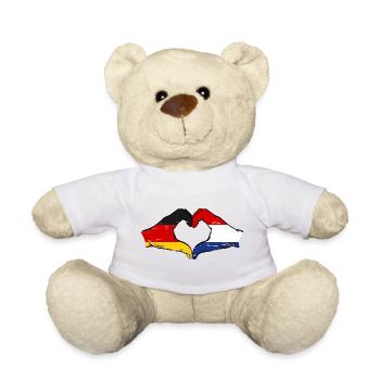 Germany Holland Flag Hands Heart Shape Used - Teddy Bear - white - Front