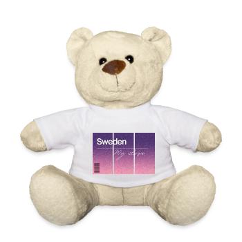 La Suède mon amour. Souvenir avec données GPS - Nounours - blanc - Devant