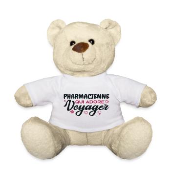 Pharmacienne globe-trotteuse passionnée de voyages - Nounours - blanc - Devant