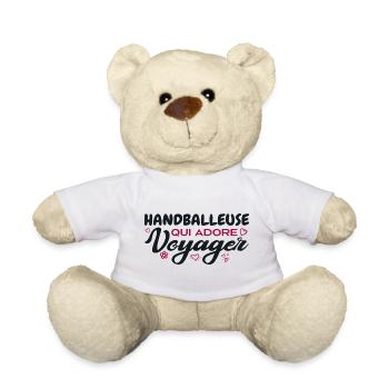 Globetrotting handball player with a passion for travel - Teddy Bear - white - Front