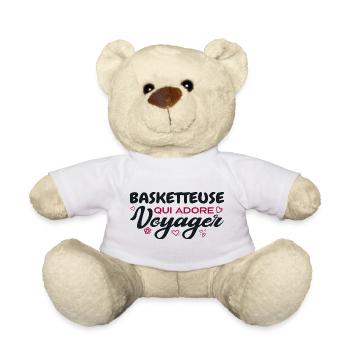 Basketteuse globe-trotteuse passionnée de voyages - Nounours - blanc - Devant
