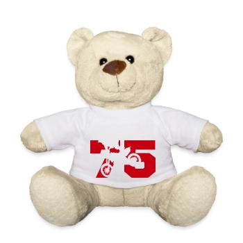 Moto 75 motard - Nounours - blanc - Devant