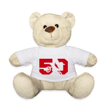 Moto 50 motard - Nounours - blanc - Devant