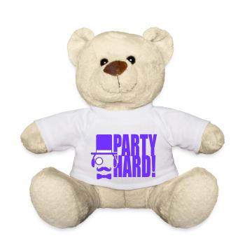 Party Hard DJ Sir Monokel Zylinder Cool Gentleman - Teddy - Weiß - Vorne