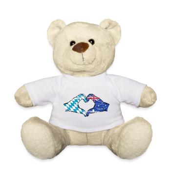 Bavière Australie Drapeau Mains Coeur Forme Utilisé - Nounours - blanc - Devant