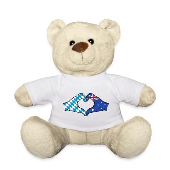 Bavaria Australia Flag Hands Heart Shape - Teddy Bear - white - Front