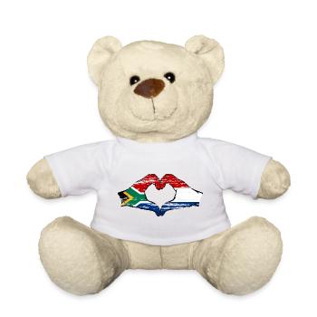 Afrique du Sud Hollande drapeau mains coeur utilisé - Nounours - blanc - Devant