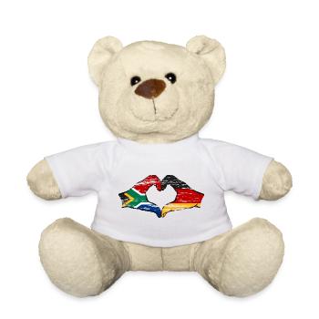 Afrique du Sud Allemagne Drapeau Mains Coeur Forme Utilisé - Nounours - blanc - Devant