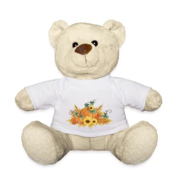 Pumpkin Grain Foliage Autumn - Teddy Bear - white - Front