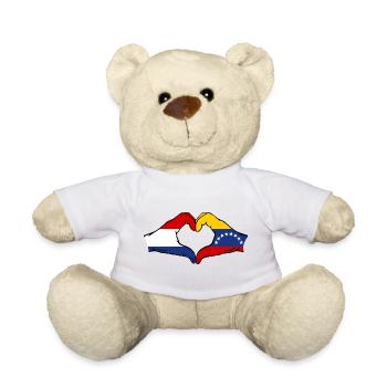 Holland Venezuela Flag Hands Heart Shape - Teddy Bear - white - Front