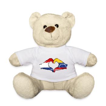 Holland Venezuela Flagge Hände Herzform used - Teddy - Weiß - Vorne