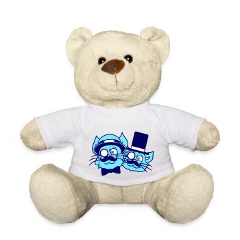 2 Sir Cats Mr. Cylinder Deux Monocle Team Rich - Nounours - blanc - Devant