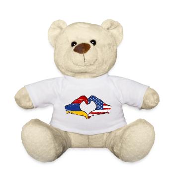 Armenien USA Flagge Hände Herzform used - Teddy - Weiß - Vorne